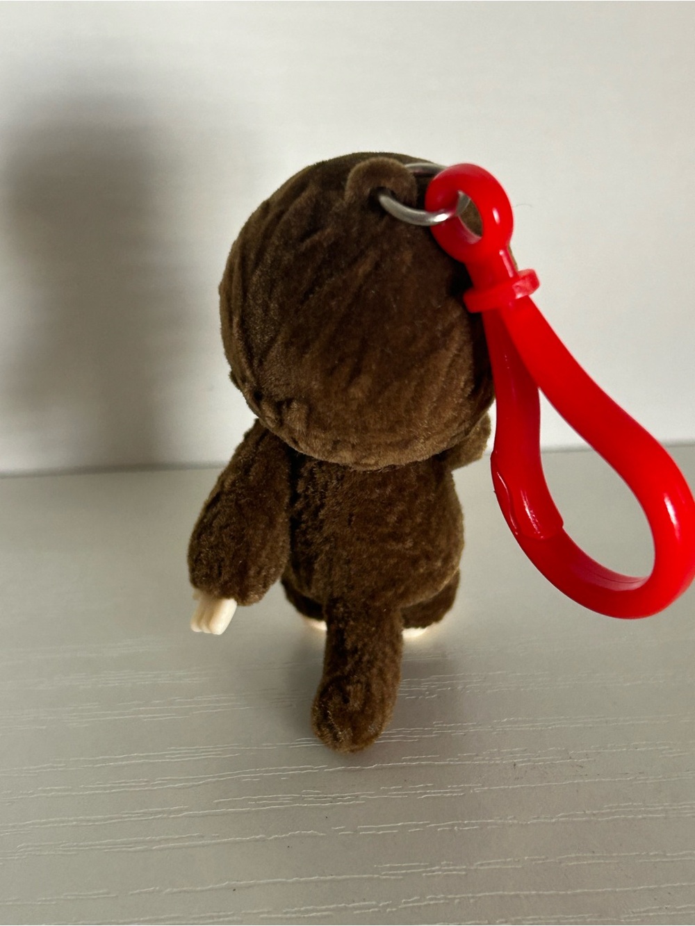 Monchhichi Red Bib Exclusive Flocked Collection Hanger Keychain - Picture 3 of 6